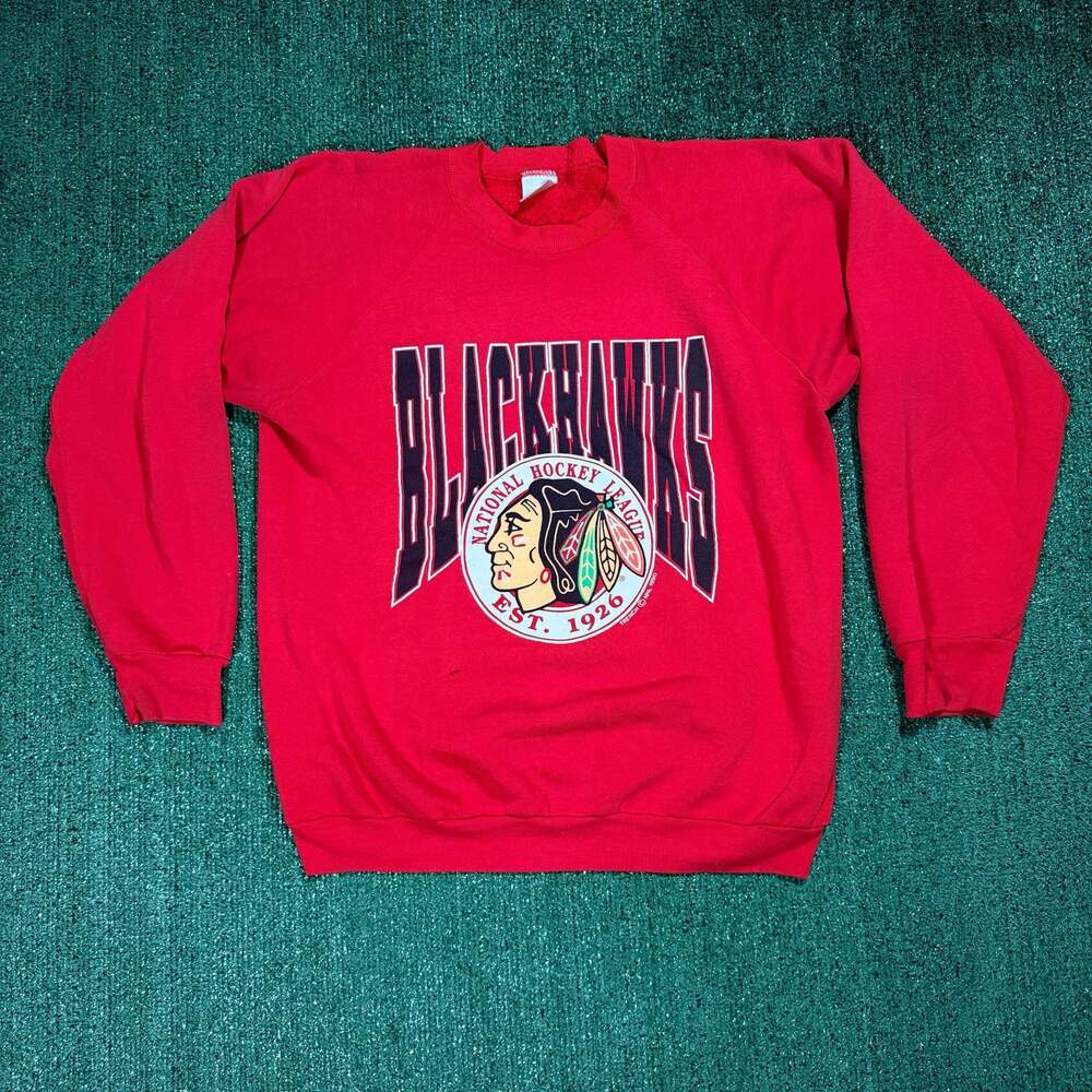 Vintage Fruit of the Look 1990s NHL Chicago Blackhawks Sweatshirt XL